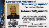 This card certifies that: Takanori Miyamoto